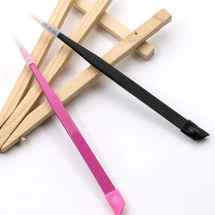 14.6cm Long Multi-function Double Sided Tweezers Silicone Pressing Head Nail Tweezers Sticker Rhinestones Picker Manicure Tools
