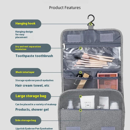 Foldable Toiletry Bag Organizer Hanging Storage Bathroom Makeup Case Cosmetic Bag Travel For Travel Business