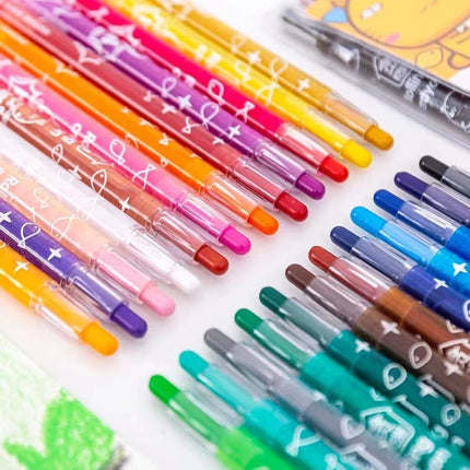 12/18/24/36 Colors Crayons Stacking Buildable Crayons Colorful Crayons Party Favors DIY Rainbow Pencils Graffiti Oil Stick