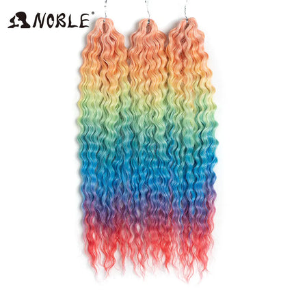 Noble 24Inch 300g Crochet Hair Curl Hair Water Wave Ombre Blonde Twist Crochet Hair Braid Hair Deep Wave Braiding Hair Extension