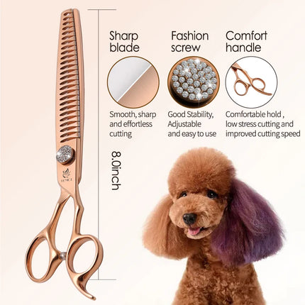 Fenice JP440C Pet Grooming Equipment Scissors Set 7/7.5/8 Inch Straight Curved Thinner Chunker Shears for Canine hairdresser