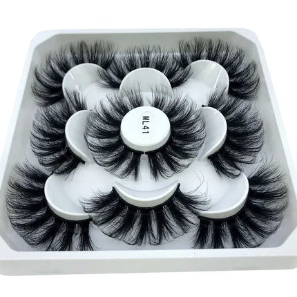 AMSDCN New 5-Pair 8-25mm Natural 3D Mink Eyelash Extension Eyelash Maquiagem