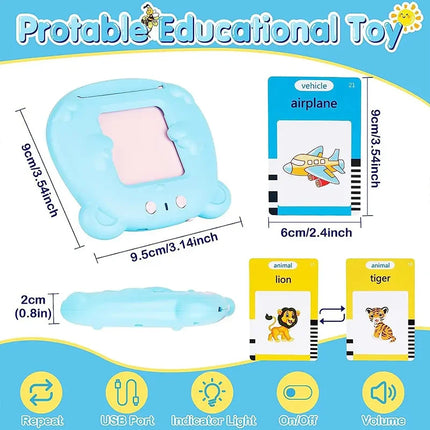 Talking Flash Cards Early Educational Toys Baby Boys Girls Preschool Learning Reading Machine Interactive Gifts