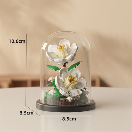 KNEW BUILT Eternal Rose Micro Mini Building Block Flower Toy-Ever-Blooming without Wither,Ideal Valentine's Day Gift for Girls