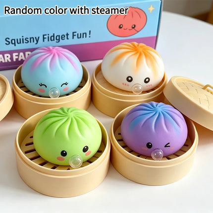 Dumpling Squishies Rainbow Dumpling Squeeze Ball Fidget Toy Mystery Blind Box Pinch Stress Relieve Slow Rebound Ornamnet