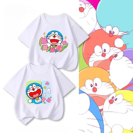 Potdemiel Doraemon Children's Pure Cotton T-Shirt, New Summer Style, Comfortable and Breathable Children's T-Shirt