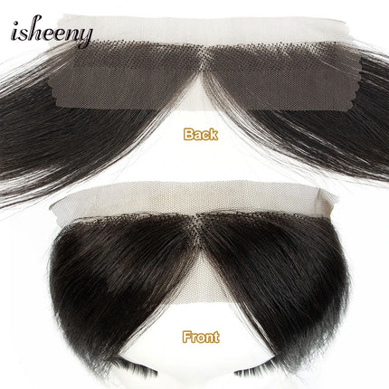 isheeny Lace Human Hair Sided Bangs 25cm Natural Straight Hair Bangs Hair Pieces 6 Colors Available Black Brown Blonde Hair