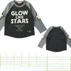 120 cm / Long t letter star sleeve style gray patchwork