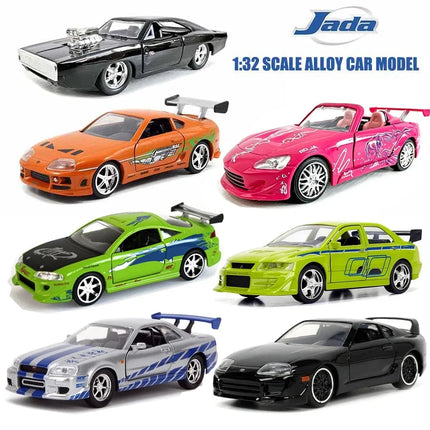 Jada Toys 1:32 Fast&Furious Alloy Car,Mitsubishi Lancer TOYATO Super Nissan Skyline GTR Jetta RX-7 Collection Gift Toys for Kids
