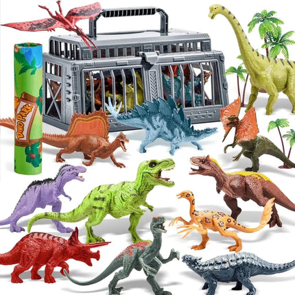 Joyfy 19 PCS Realistic Dinosaur Figures Toys with Activity Play Mat & Trees Dino Playset Toys for Kids 3-6 Year Birthday Gifts