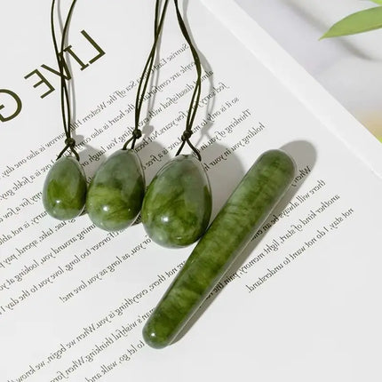 Green Phoenix Jade Yoni Egg Set Natural Jade Eggs Women Kegel Exerciser Vaginal Muscles Tightening Ball Yoni Wand Jade Massager