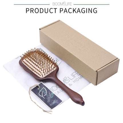 Detangling Hair Brush Women Custom Name Sandalwood HairBrush Wide Tooth Paddle Hairbrush Wood Comb for Hair Massage Scalp Brush