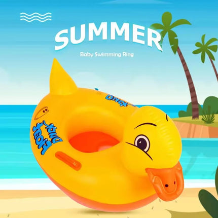 Duck Inflatable Toys for Baby Summer Water Toys Swimming Float Seat with Handle Outdoor PVC Inflatable Ring for Pool Beach
