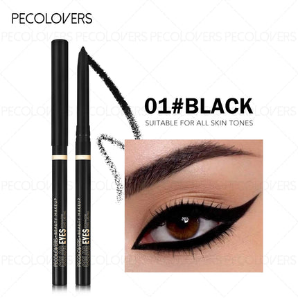 Long-Lasting Gel Black Eyeliner Pencil - Waterproof Matte Eye Makeup Tool with Quick-Drying