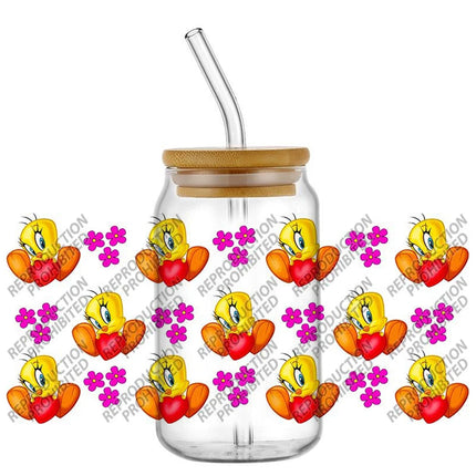 New Product Little Yellow Duck Waterproof DIY Decals 3D Transfers Stickers 16oz UV DTF for Glasses cup Wraps