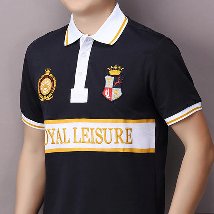New men's polo shirt Europe America Royal leisure advanced pure cotton high-end embroidery luxury refined top original design