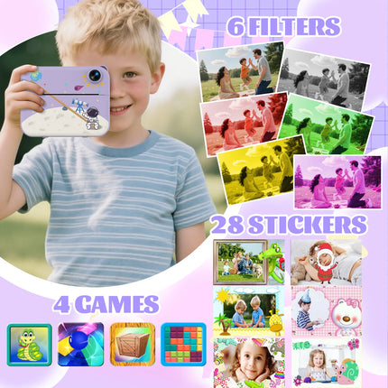 Digital Kids Instant Printing Camera Mini Thermal Photo Printer for Children Suitable for Photography Holiday Gift Camera Kids