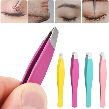 Removal Clip for Eyelash 1/4pcs Eyebrow Tweezers Stainless Steel Hair Extension Tweezer Colorful Professional Makeup Beauty Tool