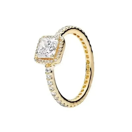 High quality 925 sterling silver adjustable ring, sparkling luxury circular heart-shaped crown crystal ring,women's jewelry gift