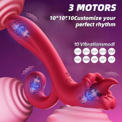 360 Rotation Swing  Tongue Licking Vibrator Female Powerful G-Spot Vagina Massager Dildo Thrusting Clitoris Stimulator Sex Toy