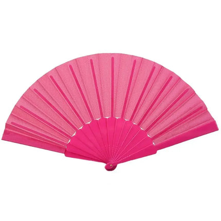 Portable Folding Fan Plain Plastic Cloth Hand Fan Chinese Elegant Fabric Hand Fan for Weddings Travel Party Dancing Cosplay