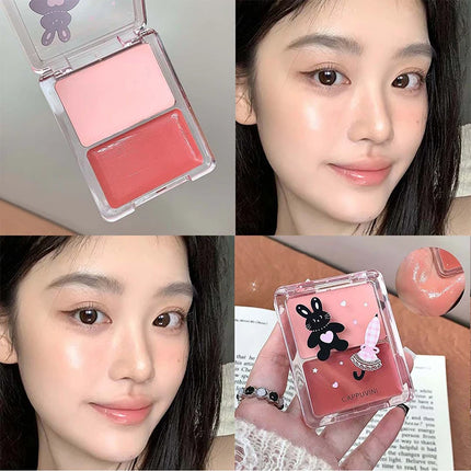 Cappuvini Water Shining Cheek Blush Highlighter Cream High Gloss Glitter Rouge Natural Brighten Face Contouring Blush Makeup