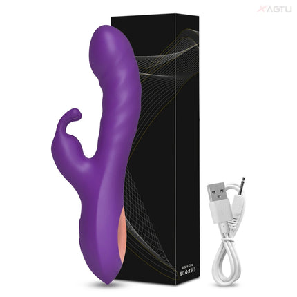 Rabbit Vibrator for Women Clitoris Stimulator Silicone G-spot Powerful 2 in 1 Dildo Female Masturbation Sex Toys Adult Goods