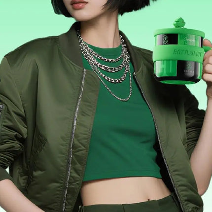 Bottled Joy Wang Yibo Limited Edition Coriander Cilantro Tumbler Insulated Mug with Unique Code Stainless Steel Water Bottle