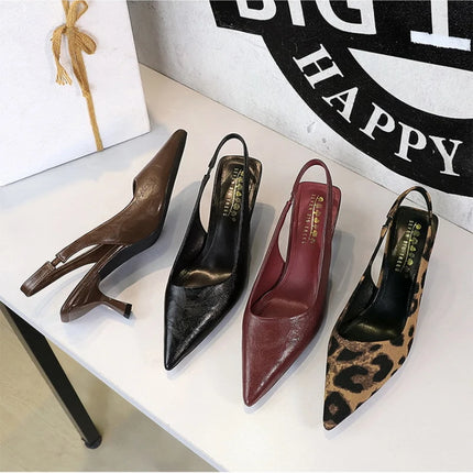 Banquet High Heels For Women Simple Slim Heels With Empty Pointed Toe Shoes With Tripping Temperament Fashionable Women's Shoes