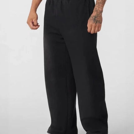Men's Large Size Oversized Wide-Leg Sweatpants - Loose-Fit Trousers with Elastic Waist  Breathable Winter Pants