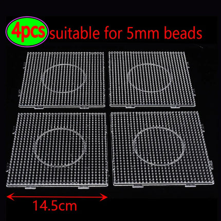 Fuse Beads Boards 5mm Large Clear Plastic Pegboards for Kids Craft Beads Pixel Puzzle Pegboards Creative Handmade Craft Toy Gift