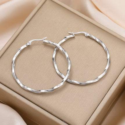Cazador Geometric Hoop Earrings Women 28-54MM Real Gold Plated Stainless Steel Earrings Trend 2026 Jewelry Party Birthday Gift