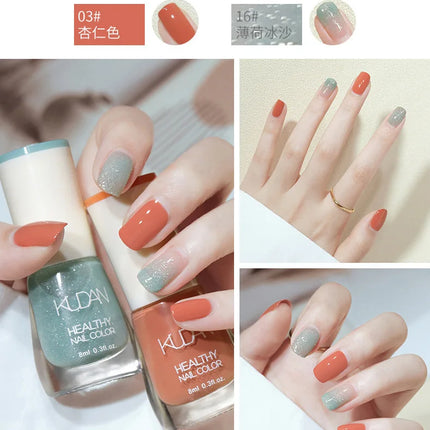8ml Water-based Nail Polish No Baking Long Lasting Semi-permanent Quick Dry non-peelable Nail Varnish DIY Fashion Manicure