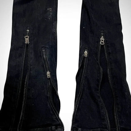 Ifsixwasnine Vision Washed Striped Lace-Up Slim-Fit Pull Jeans
