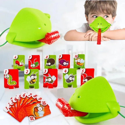 Funny Frog Mouth Tongue Table Game Greedy Snake Anole Lizards Play Competitive Parent-child Interactive Table Children's Toys