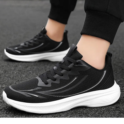 Men's Running Shoes Breathable Mesh Comfortable Sports Sneakers Soft Bottom Non-Slip Lightweight Footwear for Running