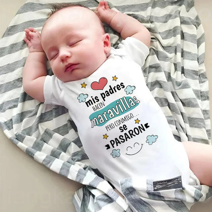 My Parents Do Wonders But They Went Too Far with Me Print Baby Romper Funny Newborn Bodysuit Infant Short Sleeve Outfit Jumpsuit