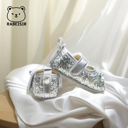 Baby girl princess shoes birthday shoes 0-18 months baby walking shoes soft soled bow shoes