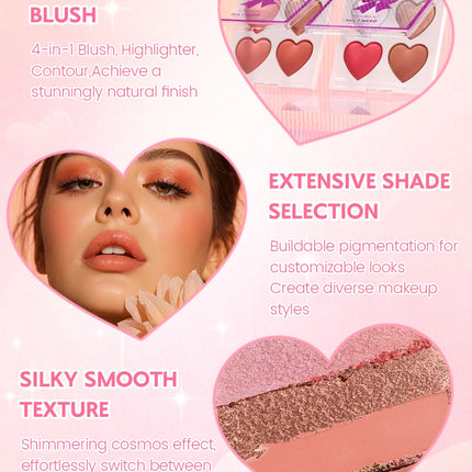Baked blush facial makeup, high impact color, light and smooth, for Natural Finish -buildable color， contour and highlight the f