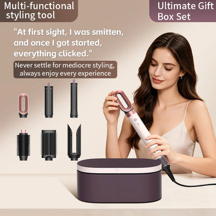 7 in 1 Multi Hair Dryer StylerHS09 Auto-Curling Barrel Hot AirBrush Soft Straightening BrushNegative Ion Fast Dry NozzleGift Box