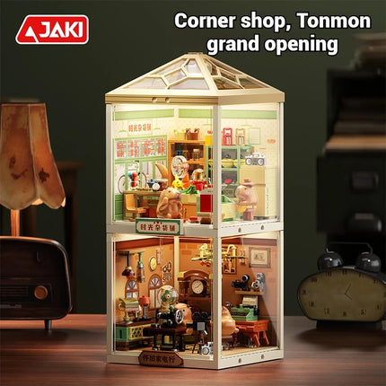 City street scene DIY architectural model home shop model assembly building blocks toys children's educational toy gift