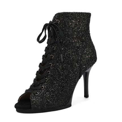 Women Black High Heels Trend  Stilettos Jazz Dance Woman Shoes Latin Dancing Street Sexy Stilettos Booties Plus Size