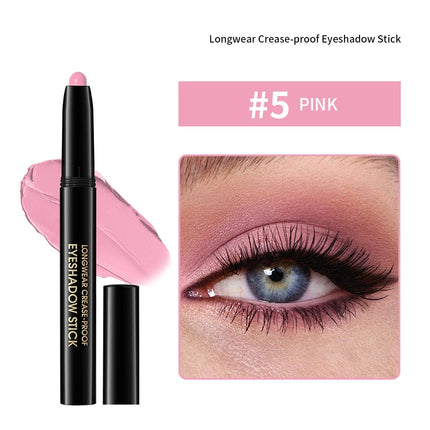 Waterproof 10 Colors Crease-proof Eyeshadow Pencil Stick Lasting Glitter Shimmer Matte Eye Shadow Highlighter Pen Eyes Makeup