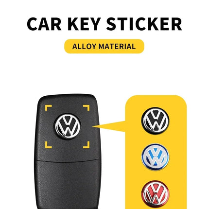 Car Remote Key Logo Metal Emblem Stickers For Volkswagen VW GTI Polo Golf Passat Tiguan Arteon Touareg Taigo Caddy Jetta Beetle