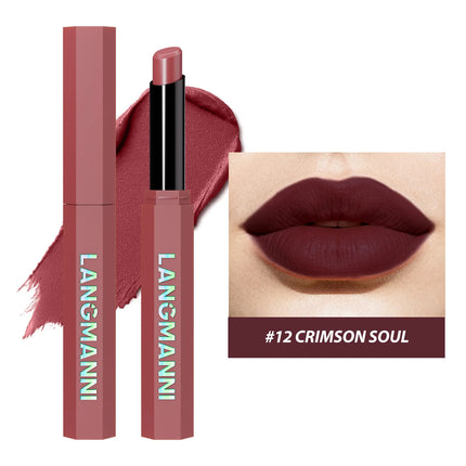 Nude Pink Matte Lipstick 12 Colors Waterproof Long Lasting Lip Sticks Not Fading Sexy Red Velvet Solid Lip Gloss Women Makeup