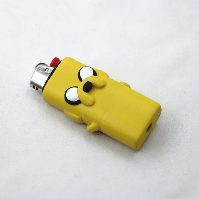 1pc Jake the Dog &FINN Lighter Case Cover Holder For BIC Standard Size Lighters Sleeve Type J6
