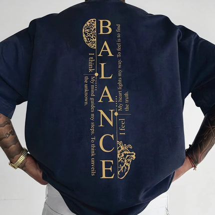 Fashionable new men's large letter printed breathable and comfortable round neck T-shirt summer outdoor urban casual top