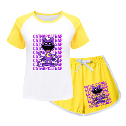 Smilings Critters Cat Outdoor Clothing Children Top Tracksuit for Girls Boutique Clothes for Trips Striped Children's Fashion