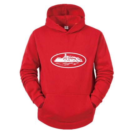 2025 Autumn/Winter New Men's and Women's Devil Island Printed Hoodie Outdoor Activity Casual Hoodie Fashion Trendy Men's Style