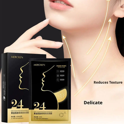Honeycomb Neck Mask Golden Moisturizing Neck Pads, Firming & Lifting Treatment Neck Masks Beauty Necks Skin Care Products
